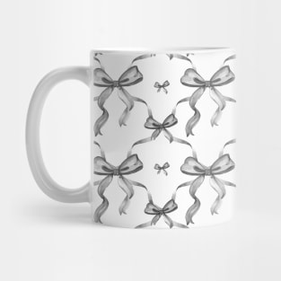 Aesthetic Black and White Ribbons and bows in watercolor Mug